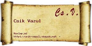 Csik Vazul névjegykártya